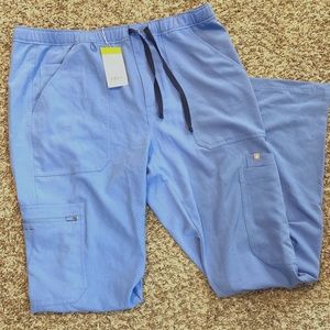 Large Figs Scrubs Cairo Cargo Pants in Ceil Blue